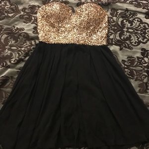 Strapless mini dress